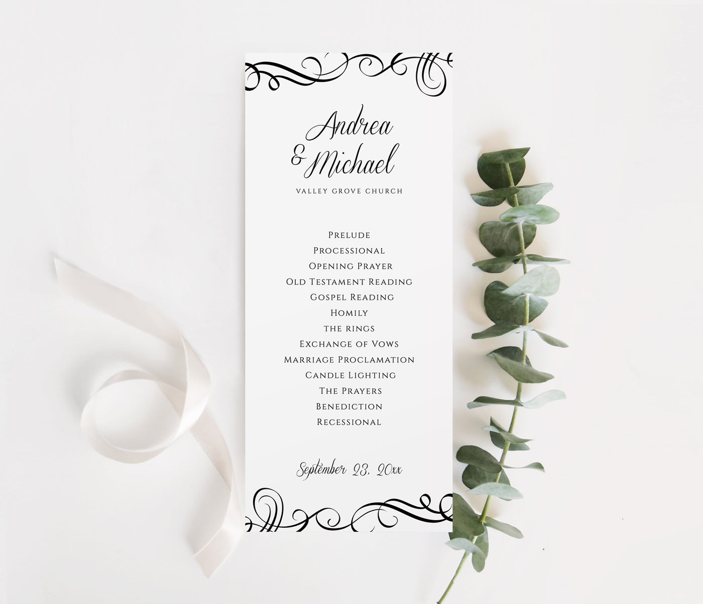 Dusty Blue Elegant Swirls Wedding Napkins | Custom Printed