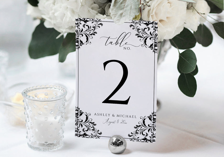 Table Number Card Template | Nadine (Gold) | 4 x 6 | Edit Online in Templett