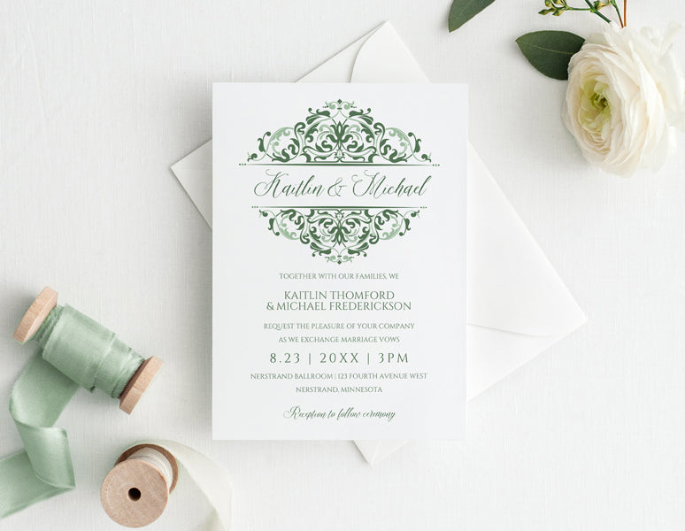 Elegant Wedding Invitations - Sage Meadow