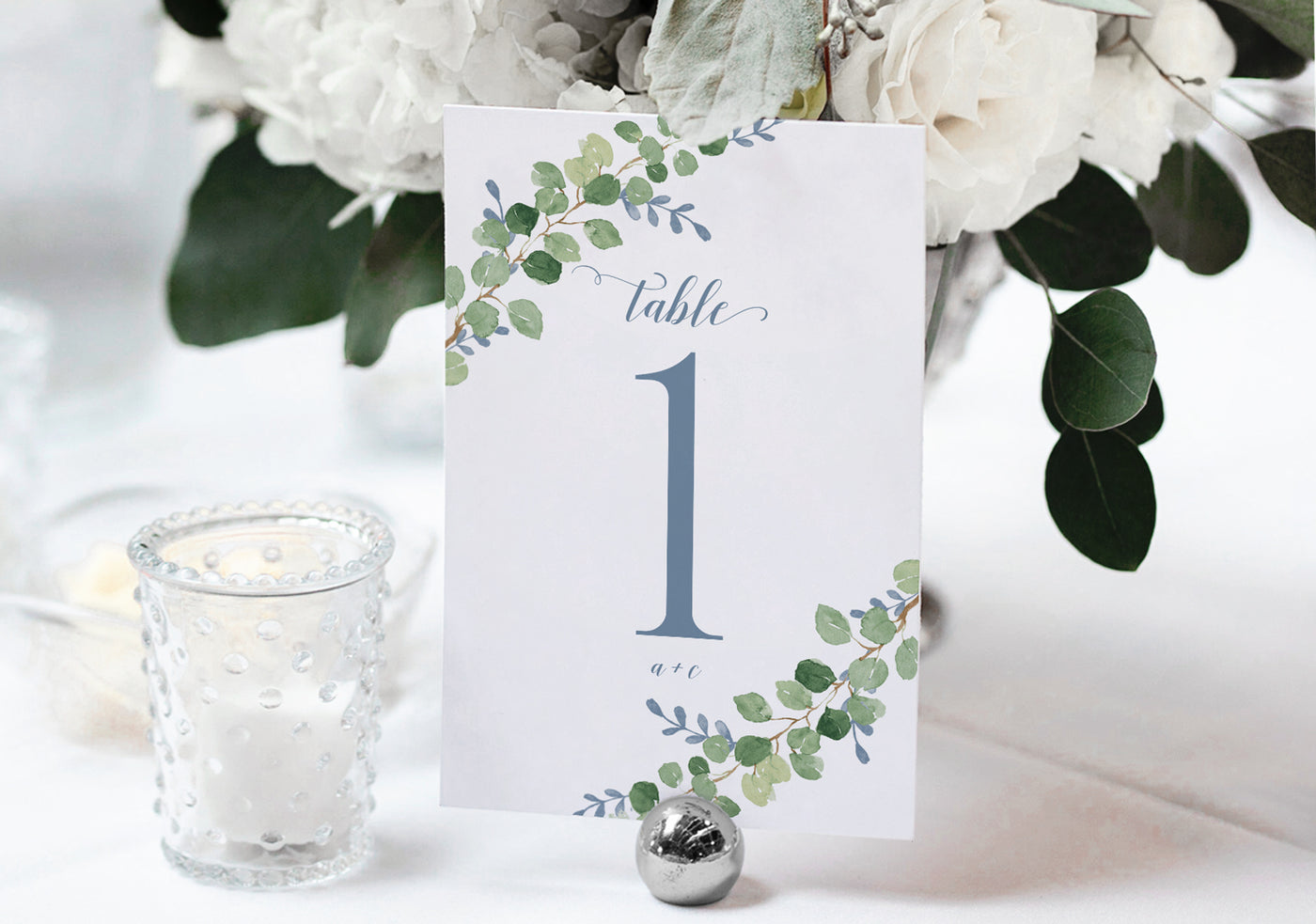 Wedding Table Numbers Template | Exquisite Vines Greenery | 4 x 6 | Templett