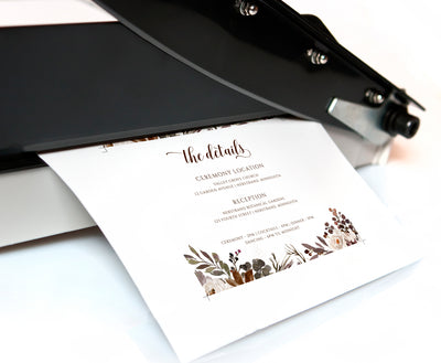 Fall Wedding Invitation Template Suite Set | 5 x 7 | Autumn Pines Bouquet | Templett