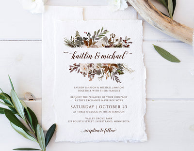 fall wedding invitations