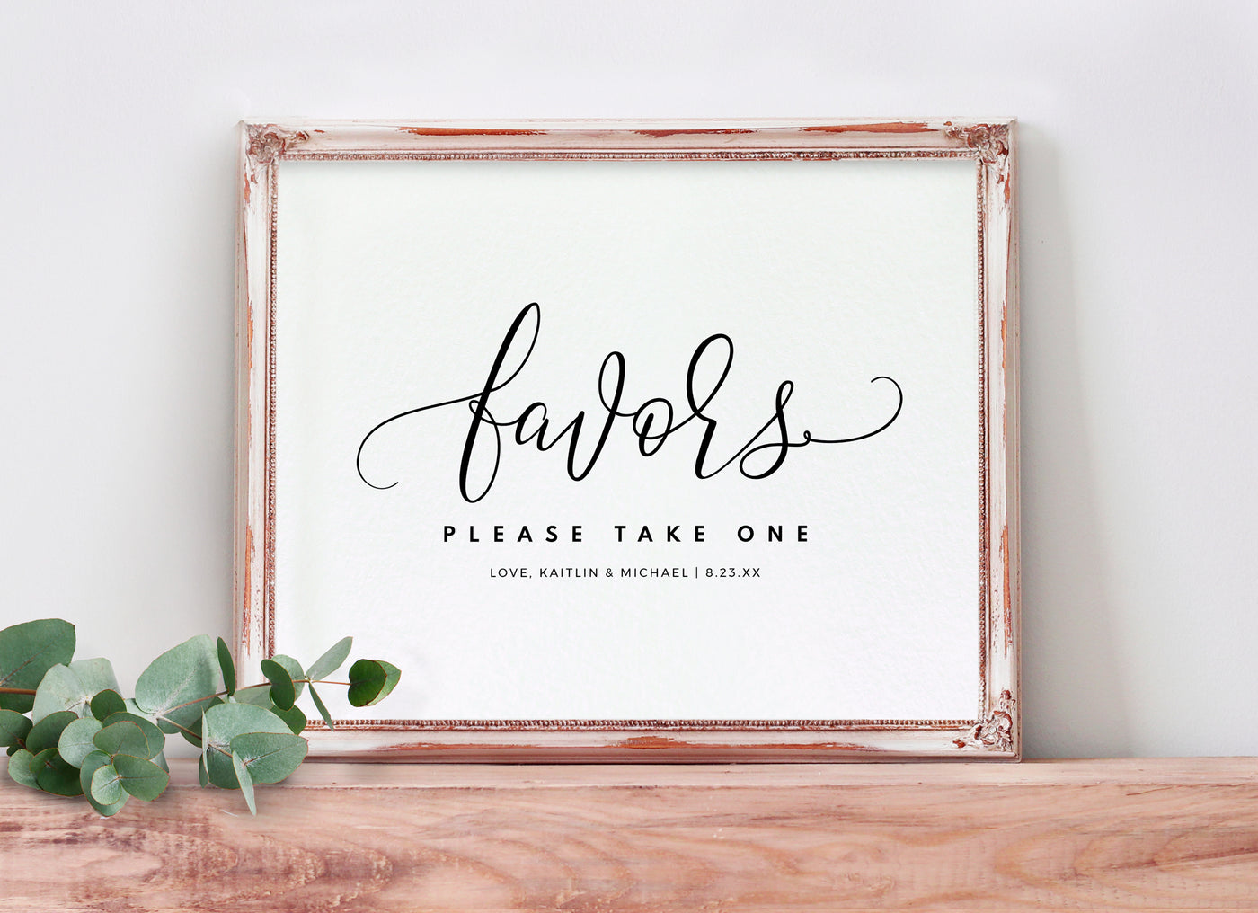 wedding favors sign template