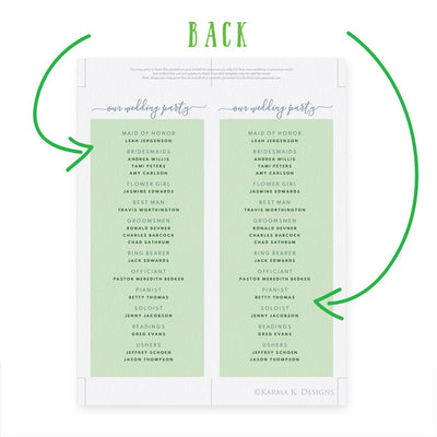 Wedding Programs Template | Tea-Length | Chic Greenery (Editable PDF)