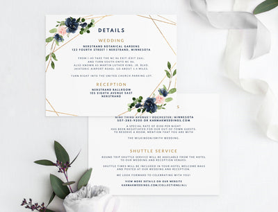 geometric greenery details card template