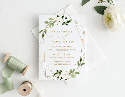 Geometric Wedding Invitations Template