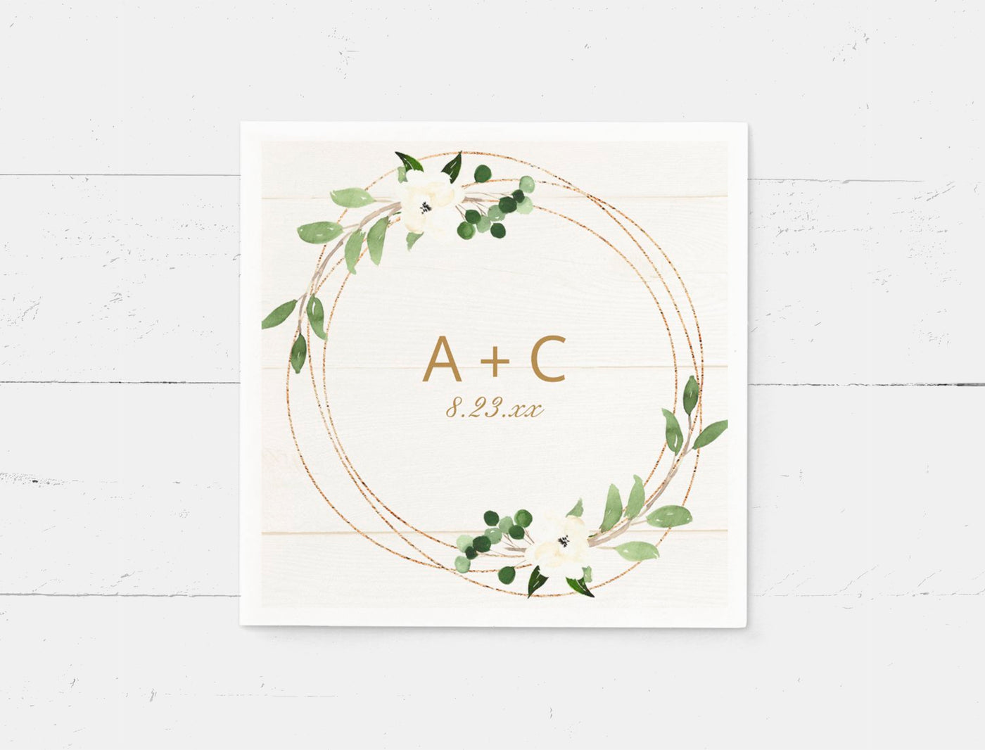 gold green wedding napkins