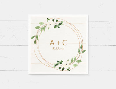 gold green wedding napkins