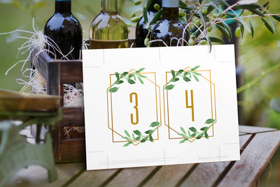 Glam Terrarium (Faux Gold Foil) Table Number Template | 4 x 6