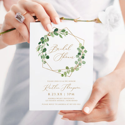geometric bridal shower invitations template