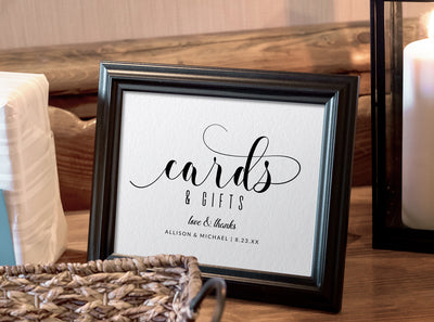 Cards & gifts wedding or event sign