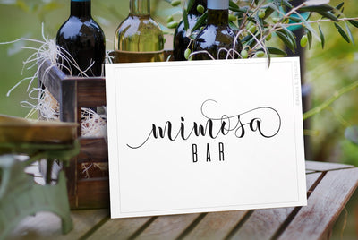 Printable 8 x 10 Mimosa Bar Sign for bridal showers or weddings