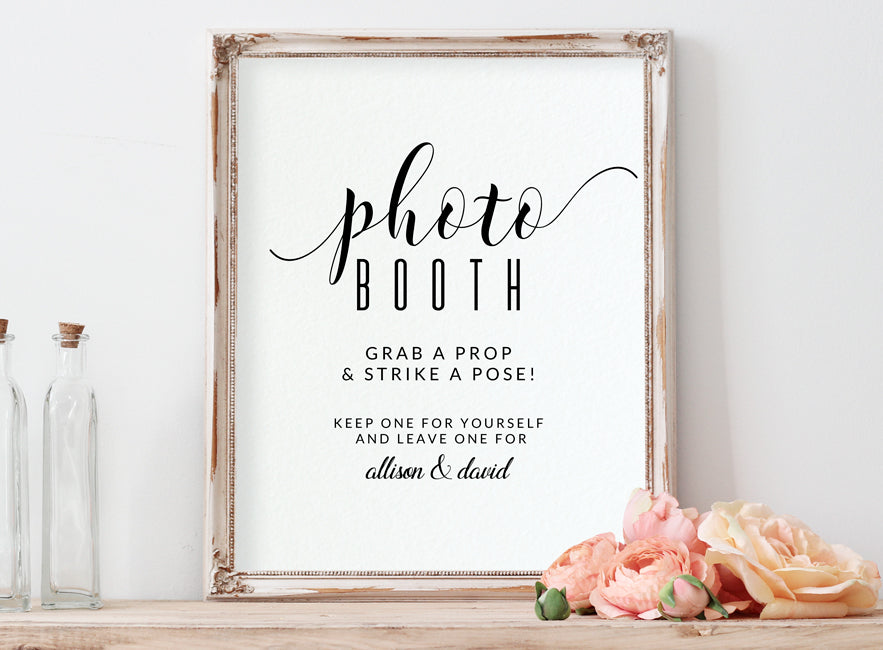 Photo Booth Table Sign - PDF