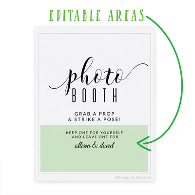 Printable Photo Booth Sign for tables