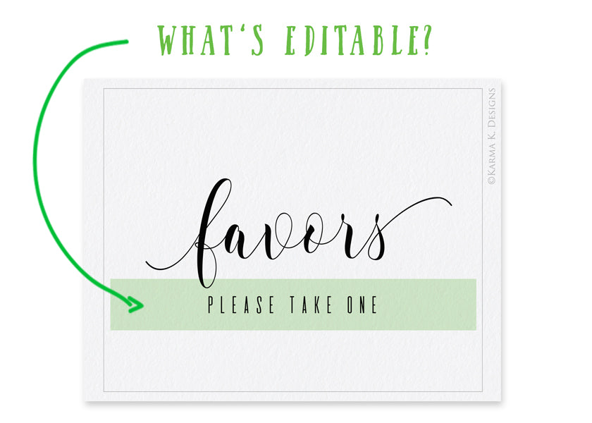 Wedding Favors Table Sign