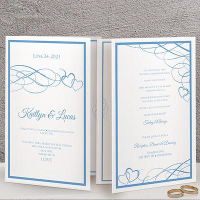 Wedding Program Template Booklet - Blue