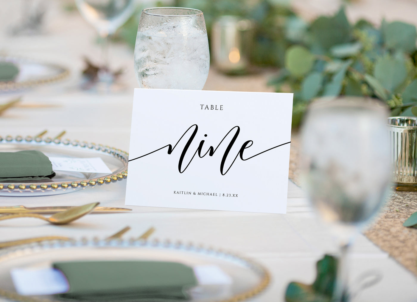 Table Numbers - Written Out | 5 x 7 | Editable - Flair Calligraphy Templett
