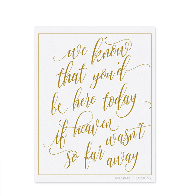 Elegant Wedding Signs - In Memory | (8x10) PDF | Luxe Calligraphy (Gold)