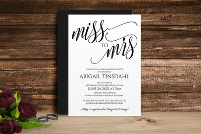 From Miss to Mrs Bridal Shower Invitation Template