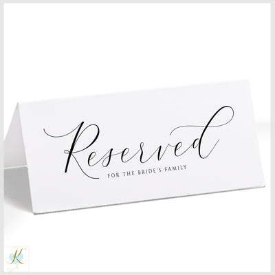 Luxury Reserved Card Template - Splendid | Modern Calligraphy - Tent | Templett
