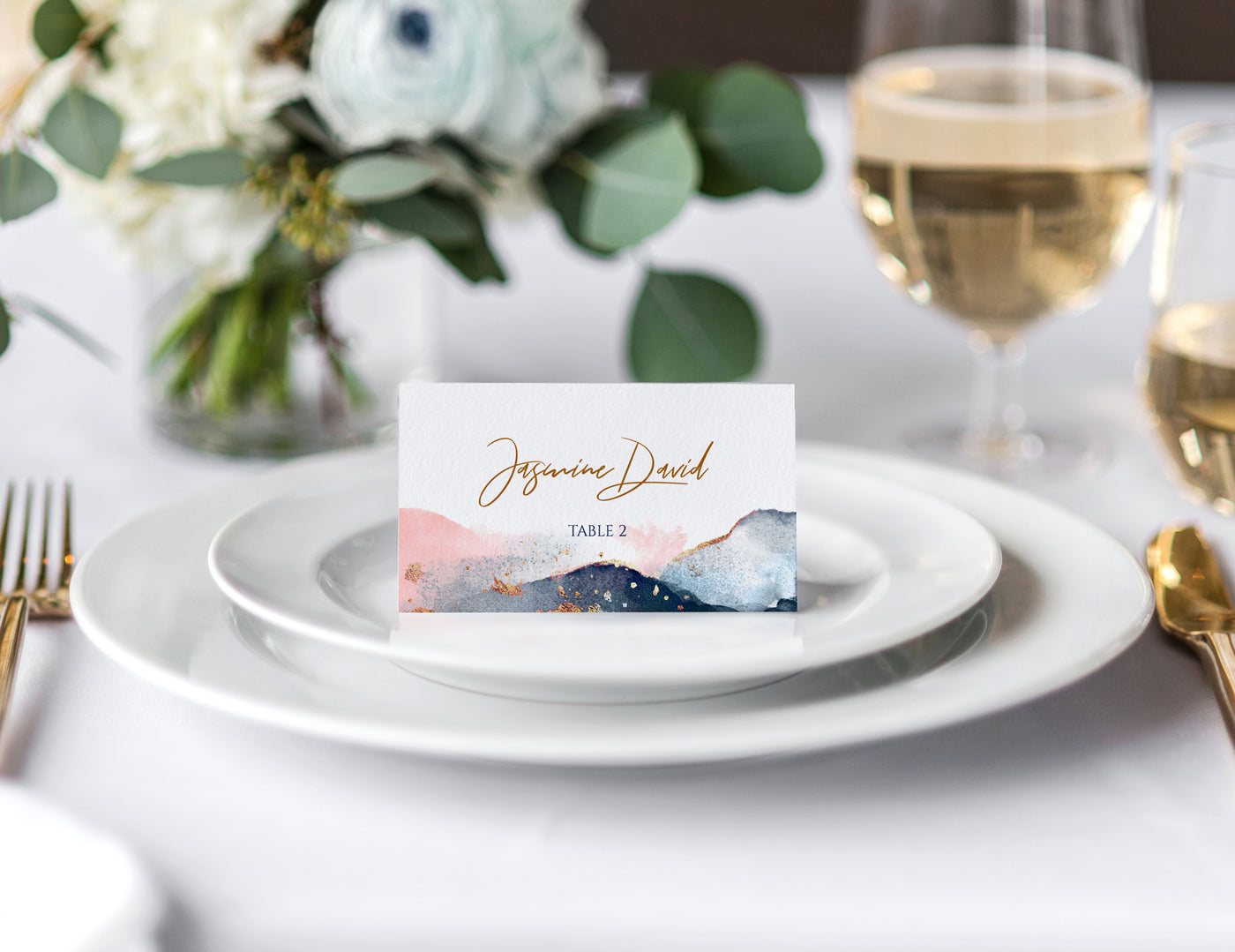 Mountain Mist Agate Place Card Template