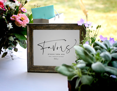 Wedding Favors Sign Template (Editable Color) | City Script | Templett 8x10 & 5x7