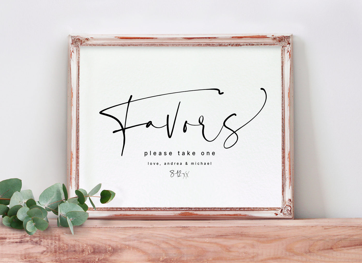 Wedding Favors Sign Template (Editable Color) | City Script | Templett 8x10 & 5x7