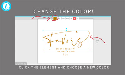 Wedding Favors Sign Template (Editable Color) | City Script | Templett 8x10 & 5x7