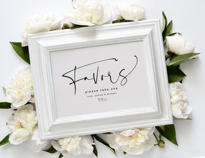 Trendy Wedding Favors Sign PDF
