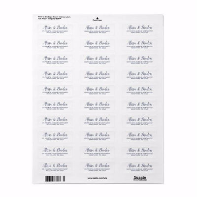 Custom Printed Wedding Labels - Return Address