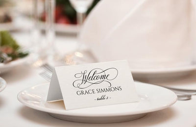 Elegant Calligraphy Place Card Template