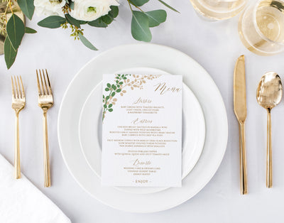 Simple Elegant Wedding Menus Template
