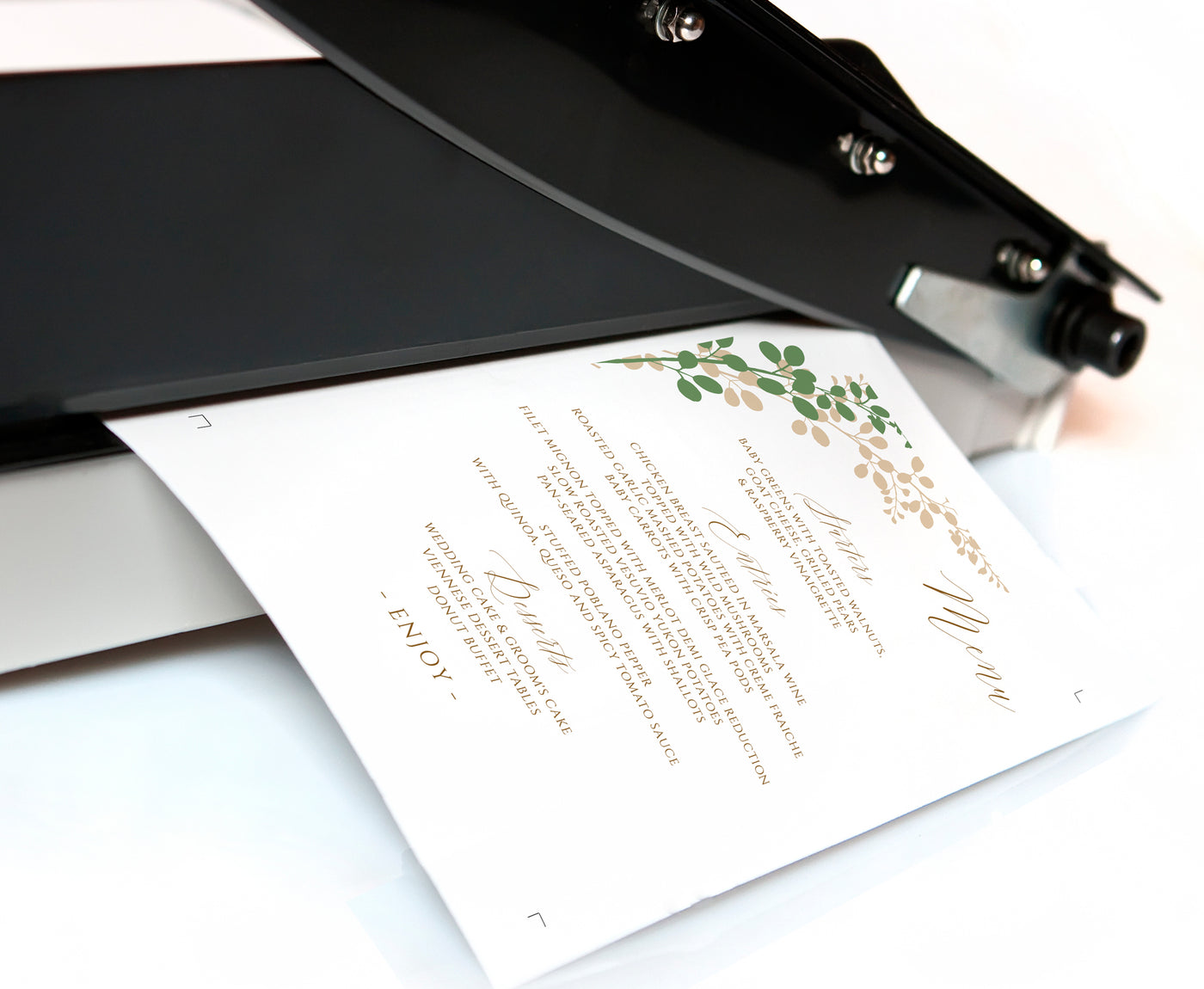 diy wedding menus