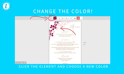 Wedding Menus Template | Exquisite Vines 5 x 7 | Editable Color | Templett