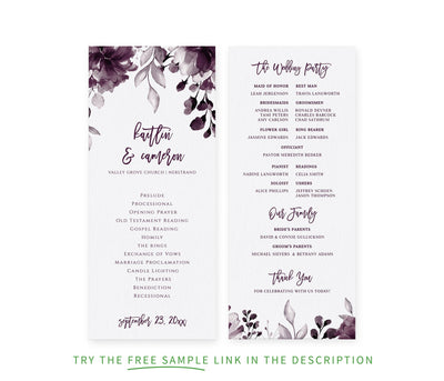 Wedding Program Template