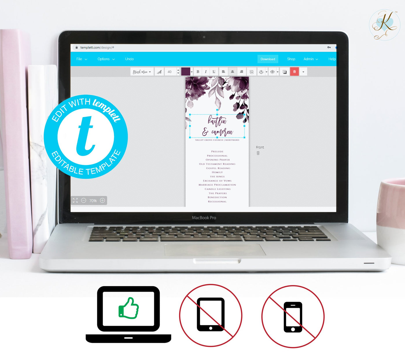 Editable Wedding Program Template