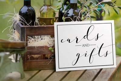Printable Cards & Gifts Sign - Black