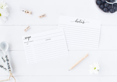 Printable Recipe Card and Sign Template | Flair Calligraphy | Templett