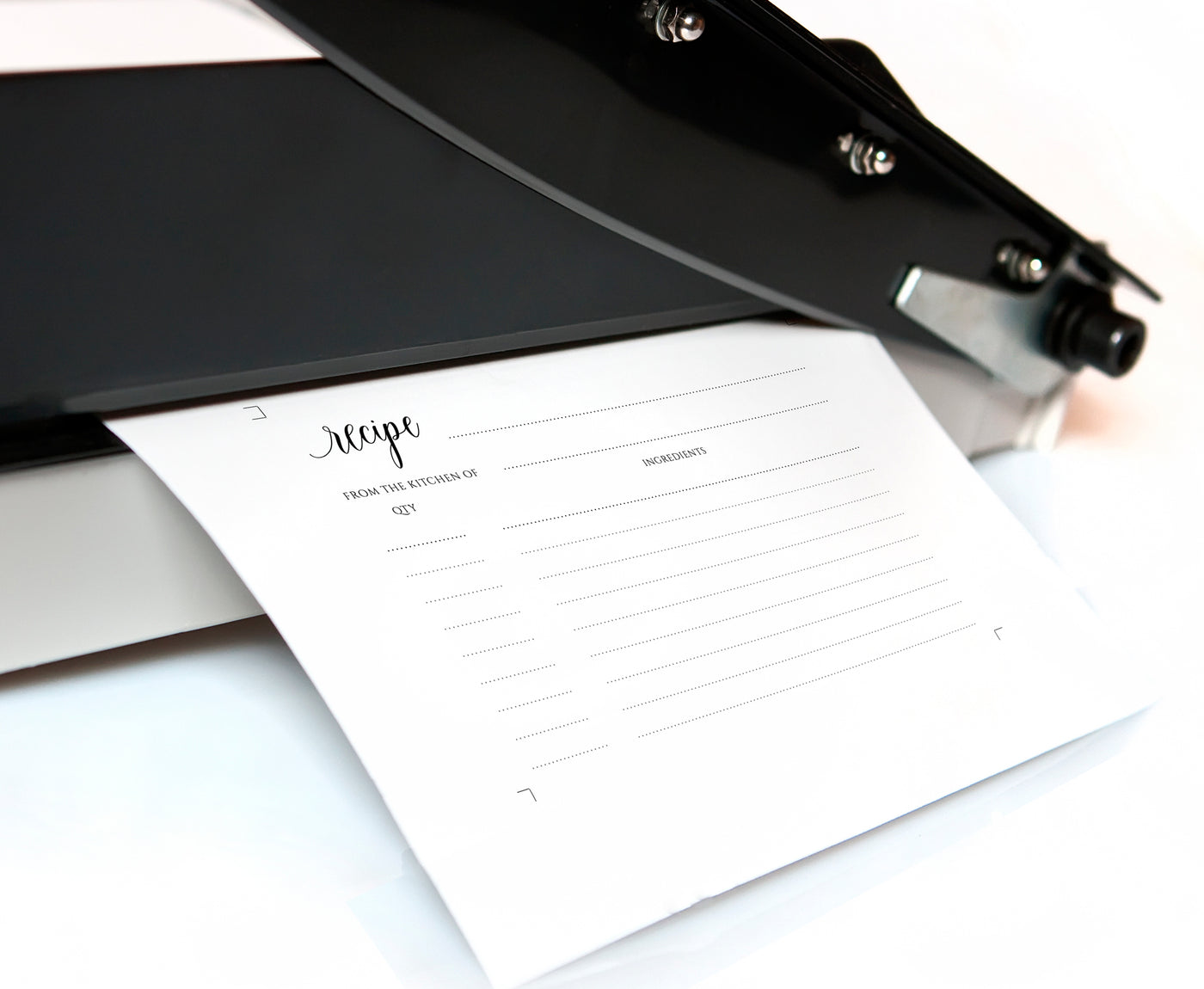 Printable Recipe Card and Sign Template | Flair Calligraphy | Templett