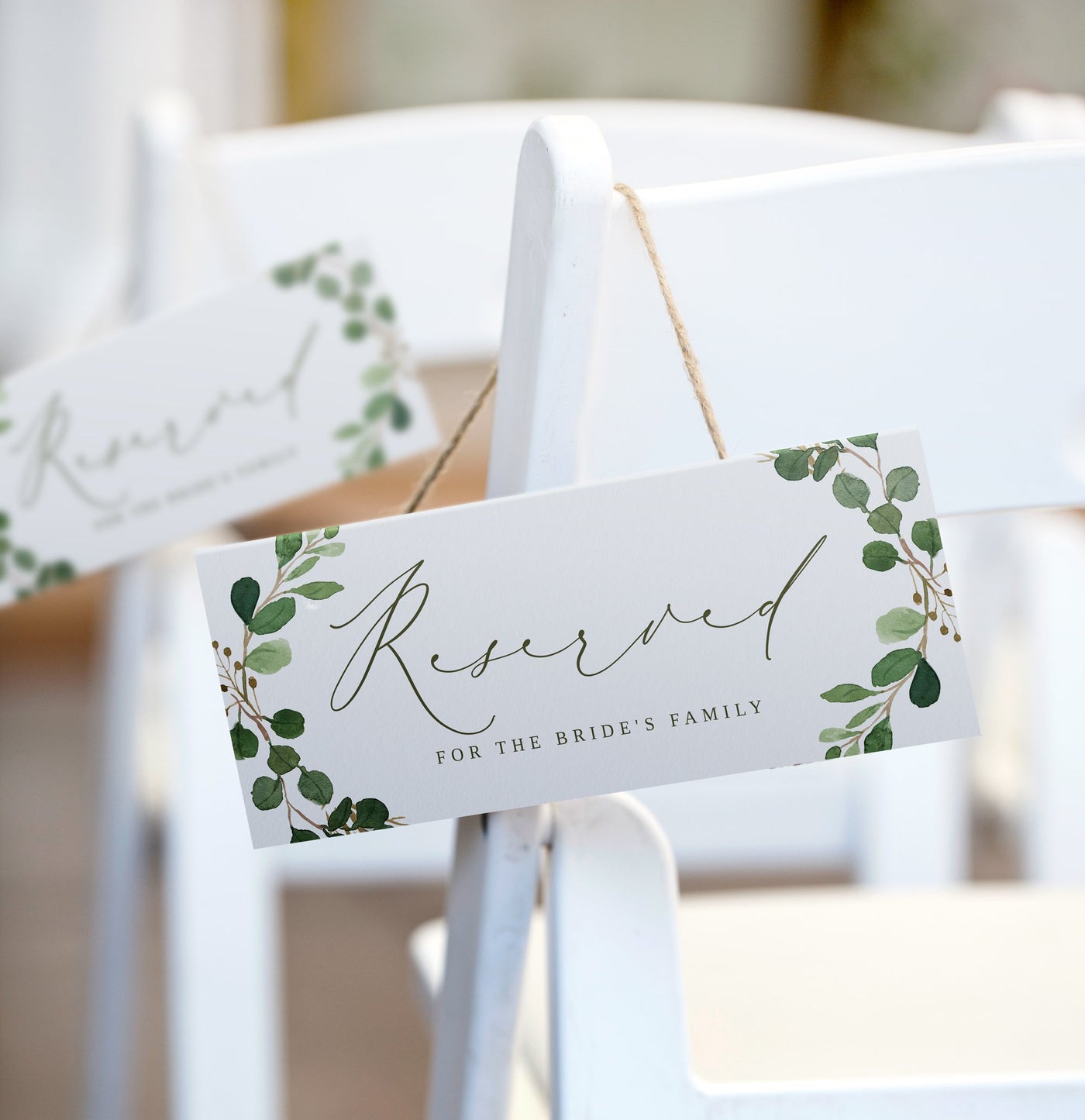 Greenery Reserved Sign Template