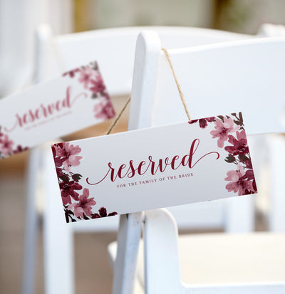 Marsala & Mauve Wedding Signs