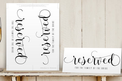 Wedding Reserved Cards