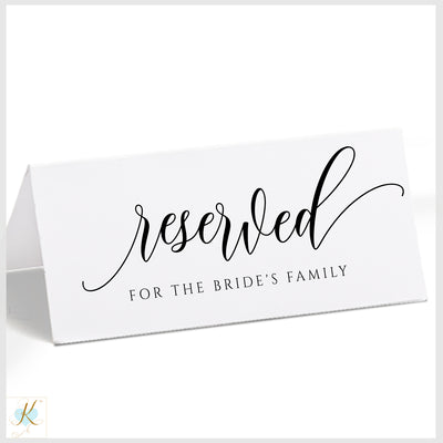 Printable Reserved Signs