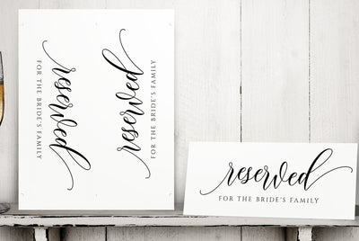 Printable Reserved Cards
