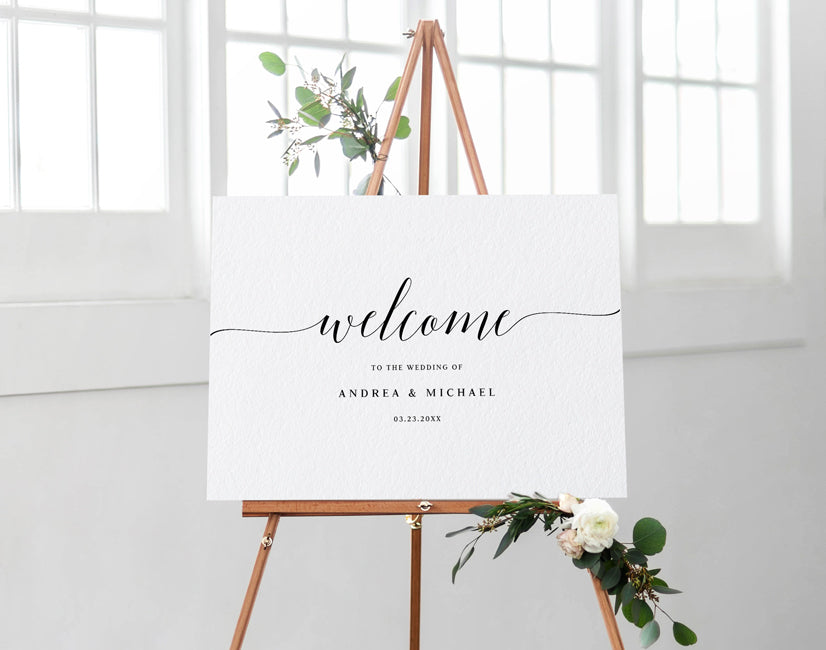 Wedding Welcome Sign Poster | Any Color | Edit Online & Download | Romantic Calligraphy