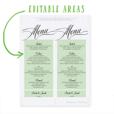Wedding Menus