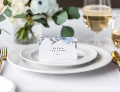 Dusty Blue Place Cards Template