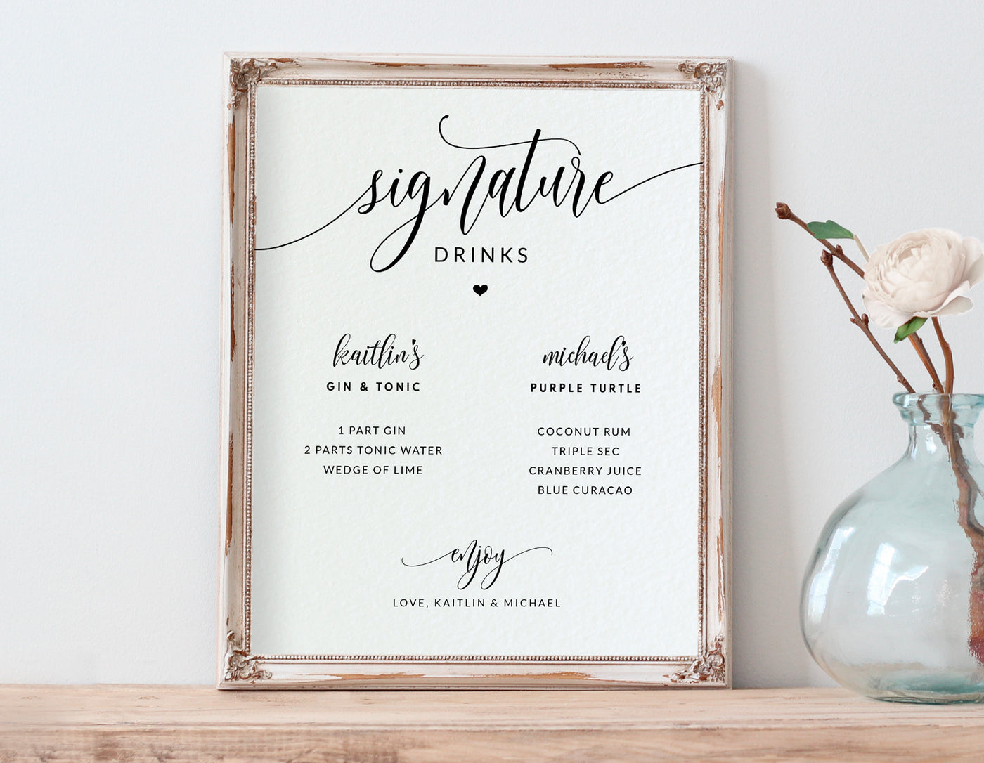 Signature Drinks - Printable Wedding Sign