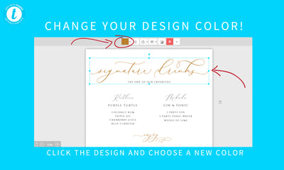 Signature Drinks Sign Template | Romantic Elegant | Templett | 8 x 10