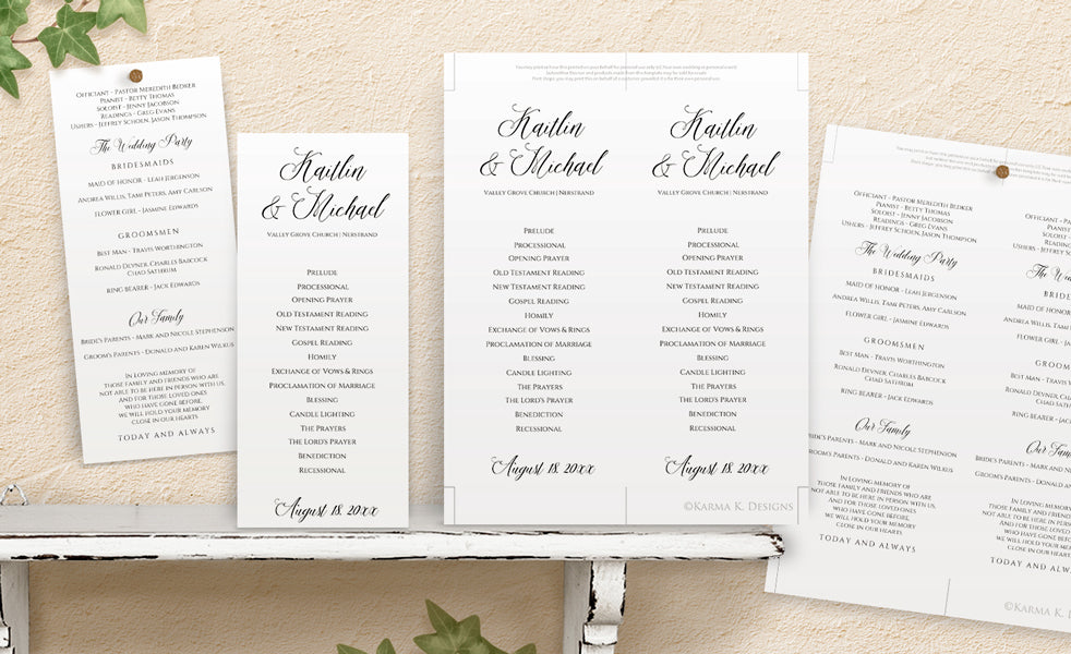 Printable Wedding Programs